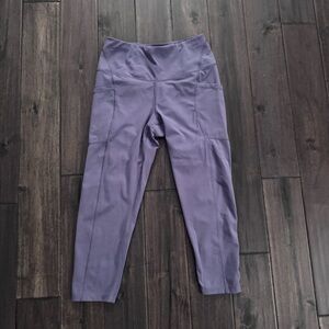 Apana Lavender Light Purple Active Yoga High Waist 7/8 Leggings M